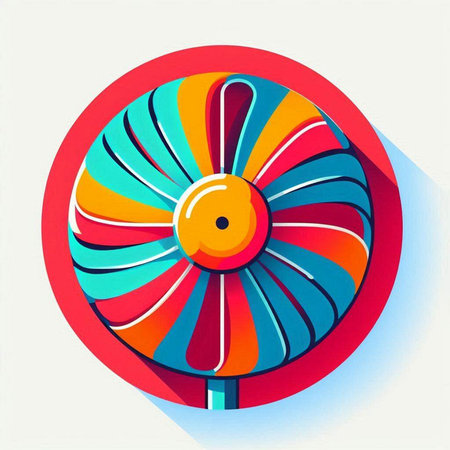 Colorful lollipop icon with long shadow. Vector illustration.のイラスト素材