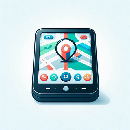 GPS navigation icon on smartphone screen. Vector illustration. Eps 10のイラスト素材