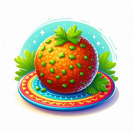 Strawberry with green leaves on the plate. Vector illustration.のイラスト素材