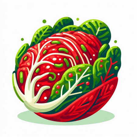 Radicchio. Vector illustration of a red radicchio.のイラスト素材