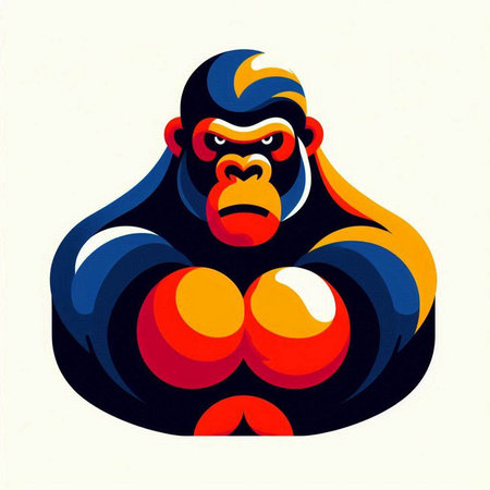 Gorilla. Illustration of a gorilla. Vector illustration.のイラスト素材