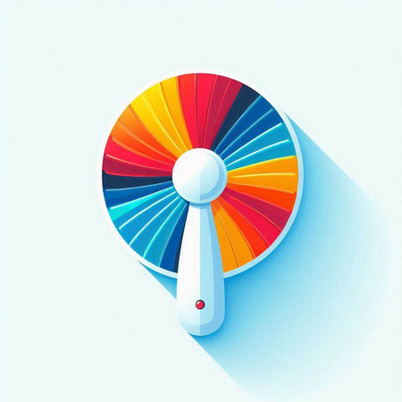 Colorful digital fan icon. Vector illustration in flat design. EPS 10のイラスト素材