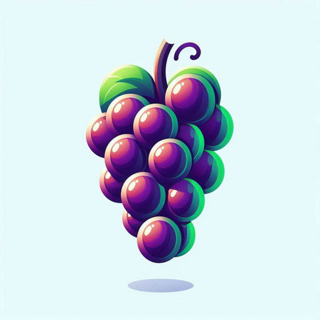 Grapes. Vector illustration of a bunch of ripe grapes.のイラスト素材