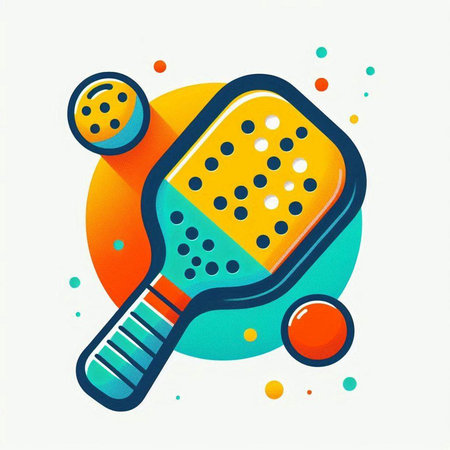 Tennis racket and ball icon. Sport equipment. Vector illustration.のイラスト素材