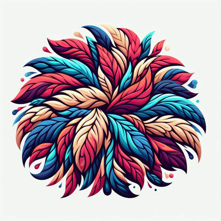 Vector illustration of a stylized floral ornament in the form of a circleのイラスト素材