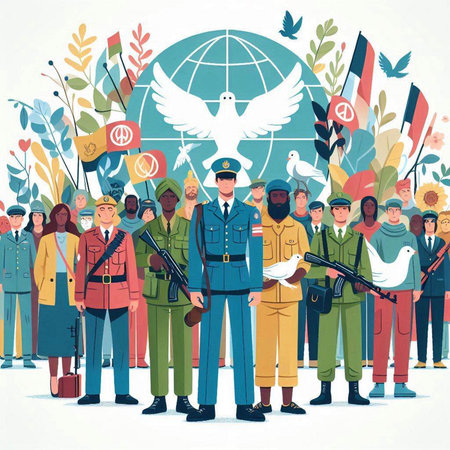 People of different nationalities and religions in the crowd. Vector illustration.のイラスト素材