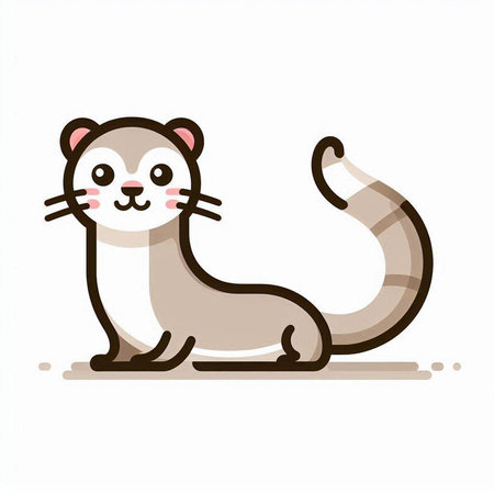 Cute otter isolated on a white background. Vector illustration.のイラスト素材