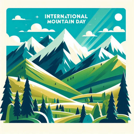 International Day of the Forests and Mountains. Vector Illustration.のイラスト素材
