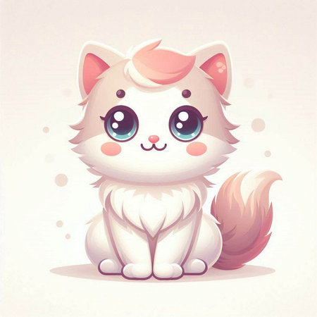 Cute cat cartoon on white background. Vector illustration for your designのイラスト素材