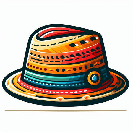 Mexican hat isolated on a white background. Vector illustration for your designのイラスト素材