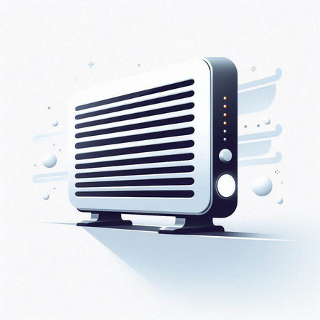 Illustration of a retro radio with splashes on a white backgroundのイラスト素材