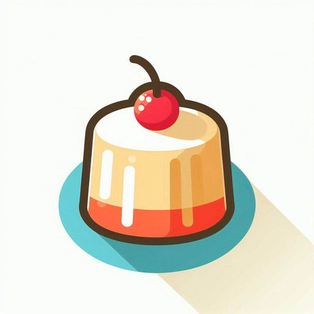 Panna cotta icon, vector illustration. Flat design style.のイラスト素材