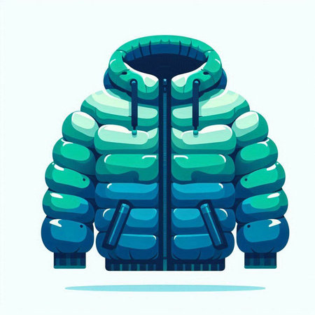 Vector illustration of a winter jacket, isolated on a white background.のイラスト素材
