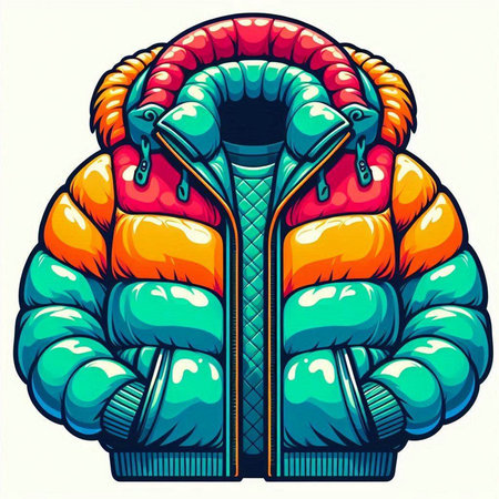 Winter jacket. Vector illustration. Isolated on a white background.のイラスト素材