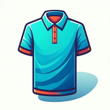 Blue polo shirt isolated on a white background. Vector illustration.のイラスト素材