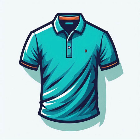 Colorful polo shirt vector illustration, isolated on white background.のイラスト素材