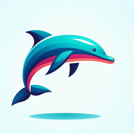 dolphin icon on blue background. vector illustration. eps 10のイラスト素材