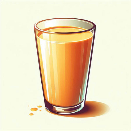 illustration of a glass of orange juice on a white background.のイラスト素材