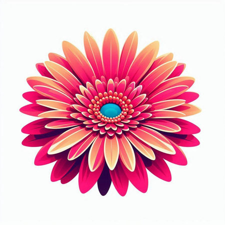 Pink gerbera isolated on white background. Vector Illustration.のイラスト素材