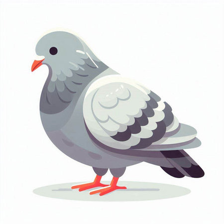 Pigeon isolated on white background. Pigeon vector illustration.のイラスト素材