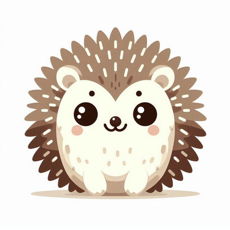 Cute hedgehog. Vector illustration isolated on a white background.のイラスト素材