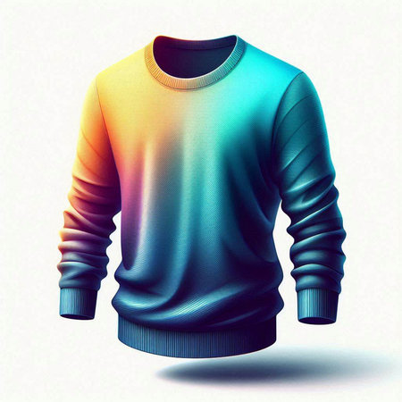 Men's sweater on a white background. 3d render illustration.のイラスト素材