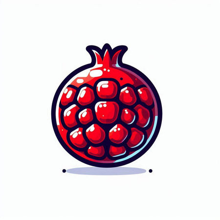 Pomegranate vector illustration. Hand drawn fruit icon isolated on white background.のイラスト素材