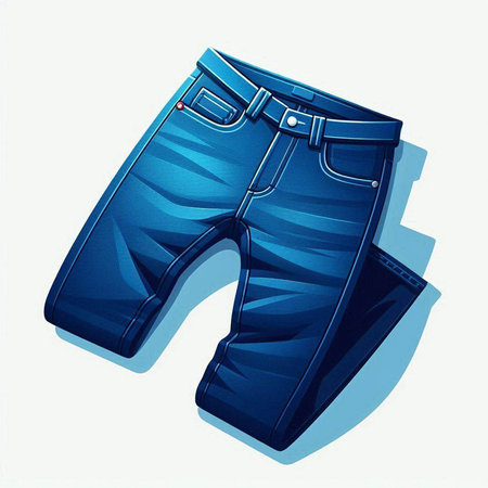 Blue jeans isolated on a white background. Vector illustration. Eps 10.のイラスト素材