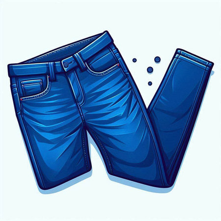 Blue jeans on a white background. Vector illustration, eps 10のイラスト素材