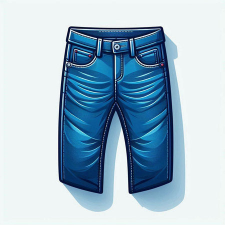 Blue jeans on a white background. Vector illustration. Eps 10.のイラスト素材