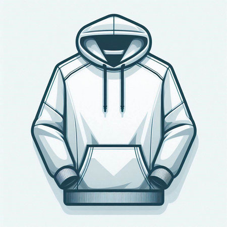 Hooded sweatshirt vector illustration isolated on the white background.のイラスト素材