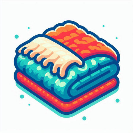 Vector illustration of a towel. Isolated on a white background.のイラスト素材