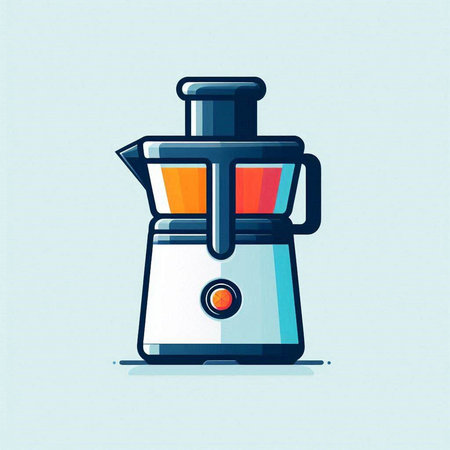 Vector illustration of a modern electric juicer in cartoon style. Flat design.のイラスト素材