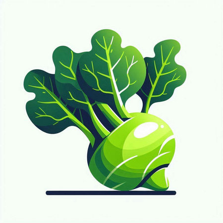 Vegetables, Vector Illustration of Fresh Green Bok Choyのイラスト素材