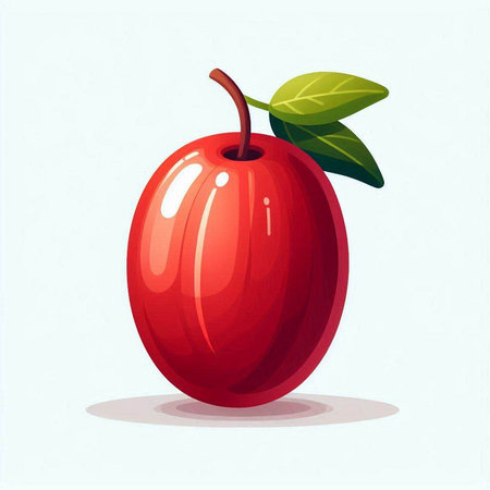 Plum. Vector illustration. Isolated on a white background.のイラスト素材