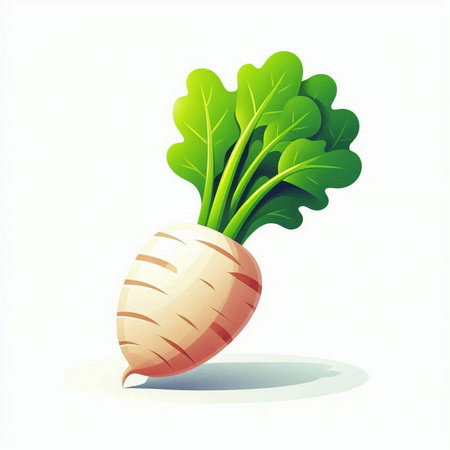 Vegetable illustration of radish isolated on a white background.のイラスト素材