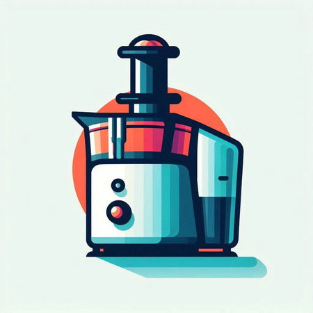 Electric juicer, vector illustration in flat style. Kitchen appliances.のイラスト素材