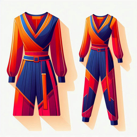 Fashionable women's clothing. Vector illustration in retro style.のイラスト素材