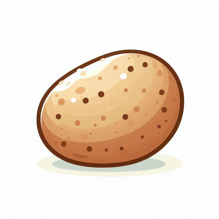 Illustration of a whole potato on a white background. Vector illustrationのイラスト素材