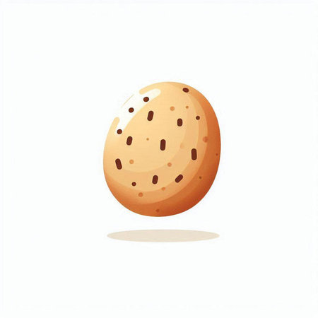 chocolate chip cookie isolated on a white background. vector illustration.のイラスト素材
