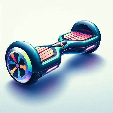 Close-up of a self-balancing electric scooter.のイラスト素材