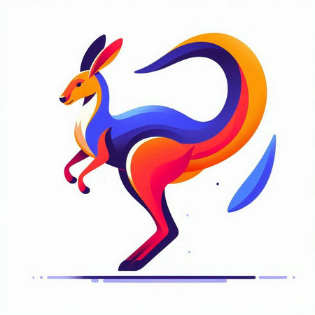 Kangaroo. Colorful kangaroo. Vector illustration.のイラスト素材