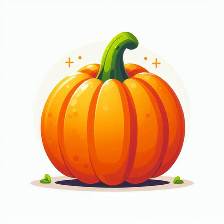 Pumpkin on white background. Vector illustration in cartoon style.のイラスト素材