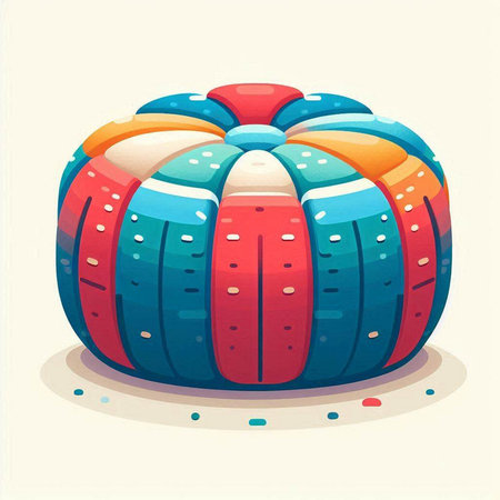 Illustration of a colorful pumpkin in cartoon style. Vector illustration.のイラスト素材