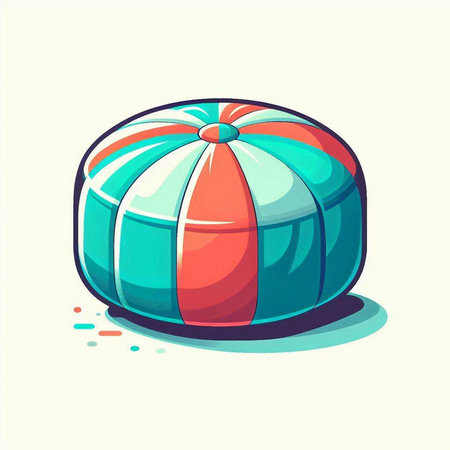 Illustration of a beach ball isolated on a white background. Vector illustration.のイラスト素材