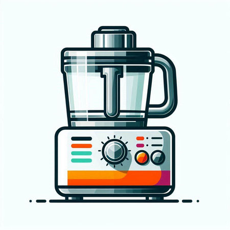 Vector illustration of a blender in flat design style. Kitchen appliances.のイラスト素材