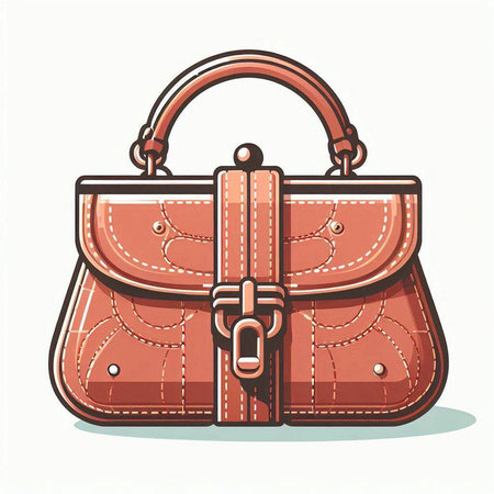 Handbag. Vector illustration of a handbag isolated on white background.のイラスト素材