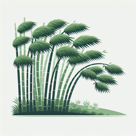 Bamboo forest vector illustration. Isolated on a white background.のイラスト素材