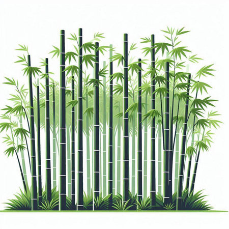 Bamboo forest vector illustration isolated on white background. Vector illustration.のイラスト素材