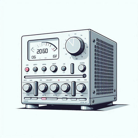 Retro radio on a white background. Vector illustration. Eps 10のイラスト素材